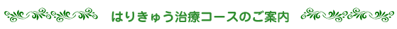 はりきゅう治療コースのご案内